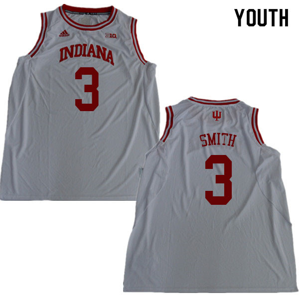 Youth #3 Justin Smith Indiana Hoosiers College Basketball Jerseys Sale-White